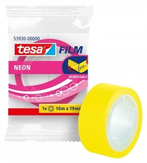 Image of tesafilm Neon Tape w/Disp.19mm x 10m- 7 Pink & 7 Yellow PK14