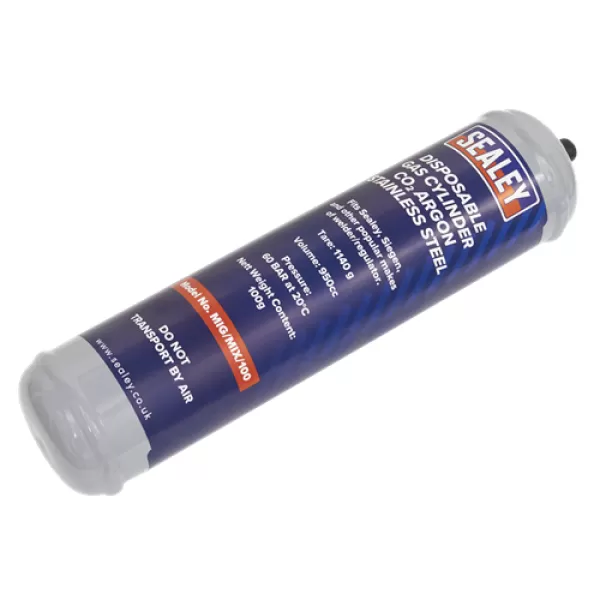 Image of Genuine SEALEY MIG/MIX/100 Gas Cylinder Disposable Carbon Dioxide/Argon 60ltr