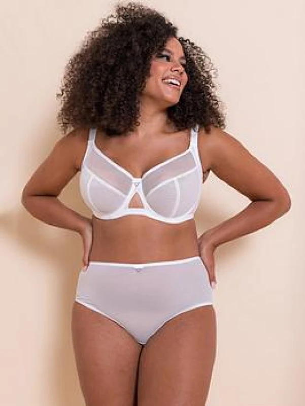 Image of Curvy Kate Womens Victory Side Support Balcony Bra Wired Lingerie in White Size: 44E White Female 44E