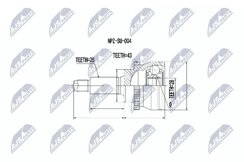 Image of NTY CV joint kit NTY NPZ-SU-004