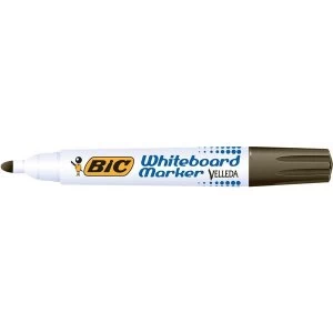 image of Bic Velleda Bullet Tip Whiteboard Marker Black Pack of 12 Markers