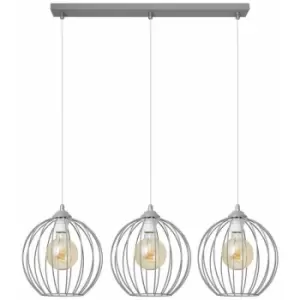 image of Helam Mercure Straight Bar Pendant Ceiling Light Grey 70cm