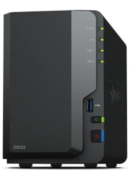 Image of Synology DiskStation DS223 2GB RAM with 12TB Installed Storage 2 Bay SATA Desktop NAS Storage DS223/12TB IW