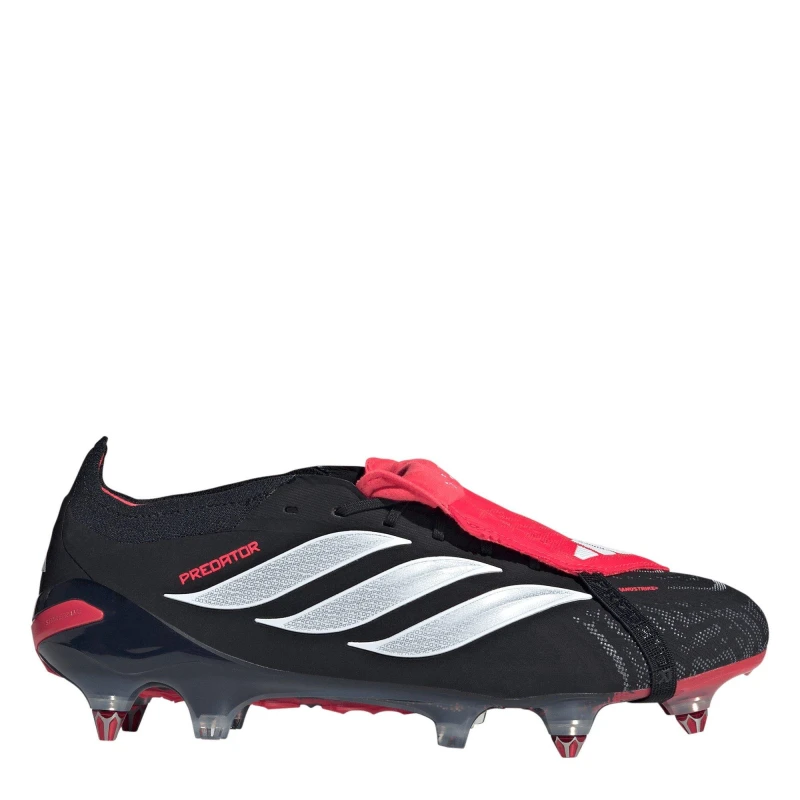 Image of adidas Mens adidas Predator Elite Fold Over Tongue Soft Ground Football Boots Black/Red male 6 (39.3)