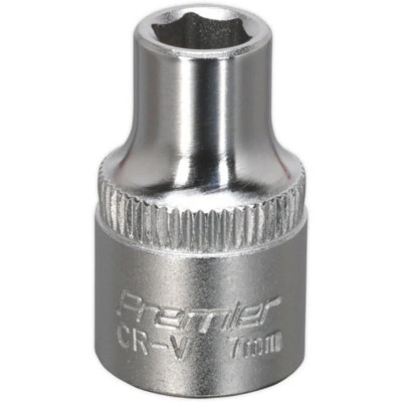 Image of Loops 7mm Forged Steel Drive Socket - 3/8" Square Drive - Chrome Vanadium Socket Metallics