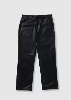 Image of Religion Womens Proteus Faux Leather Trousers In Jet Black