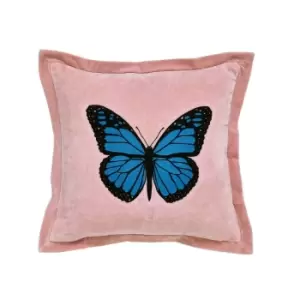 Image of Ted Baker Butterfly Embroidered Cushion 45cm x 45cm, Blush