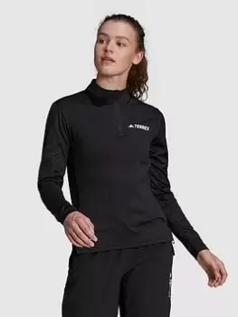 Image of adidas Half Zip Long Sleeve, Black Size XS Women
