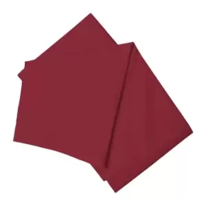 Image of Belledorm Brushed Cotton Flat Sheet (Double) (Red)