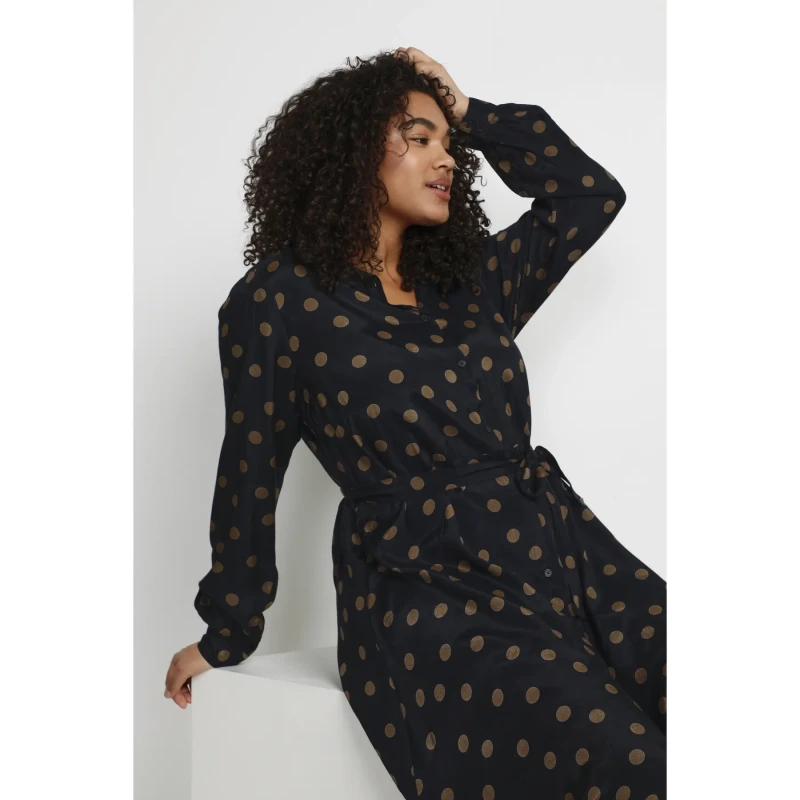 Image of KAFFE Curve Womens shirt dress KAFFE Curve Olivia Noir Female 44