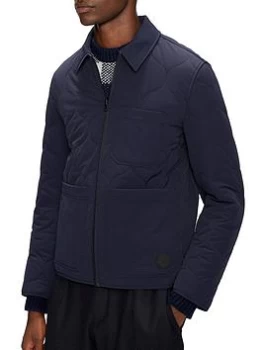 image of Ted Baker Reversible Quilted Jacket - Navy, Size 2, Men