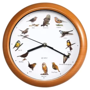 image of Wall Clock with 12 Bird Sounds every full hour (Night Mode)