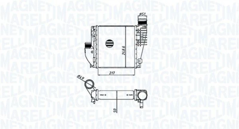 Image of MAGNETI MARELLI Intercooler MAGNETI MARELLI 351319205330
