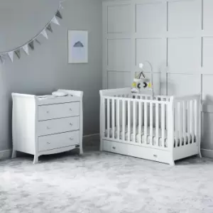 image of Ickle Bubba Snowdon Mini 2 Piece Nursery Furniture Set White