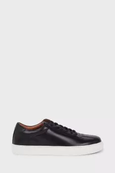 Image of Mens Leather Smart Black Trainer