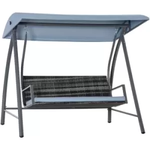 Image of Outsunny - Garden Rattan Swing Chair Swinging Hammock w/ Cushion Mixed Grey - Grey