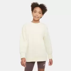 Image of Nike Sportswear Club Fleece Big Kids (Girls') Crew Sweatshirt - Grey