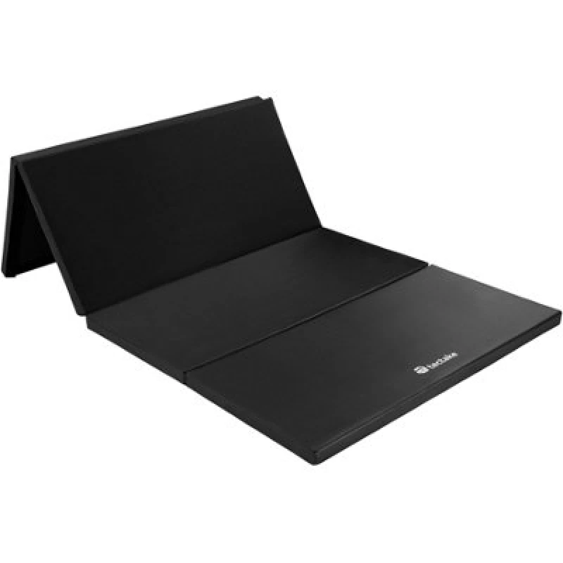 Image of Tectake Gym Mat - Folding, Padded, Low-Friction, With Two Shoulder Straps, 240 X 120 X 5cm - , Black