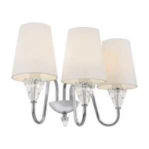 Image of Modern Florero 3 Light Chrome Wall Lamp with Shades