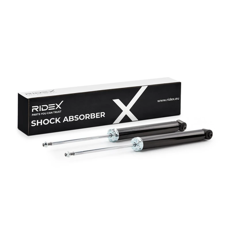 Image of RIDEX 854S19321 Shock absorber Rear Axle, Gas Pressure, Twin-Tube, Suspension Strut, Bottom eye Shock Absorber (854)