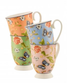 image of Aynsley Cottage Garden Footed Mugs Set Of 4