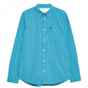 image of Jack Wills Ruxton Classic Poplin Gingham Shirt - Navy/Blue