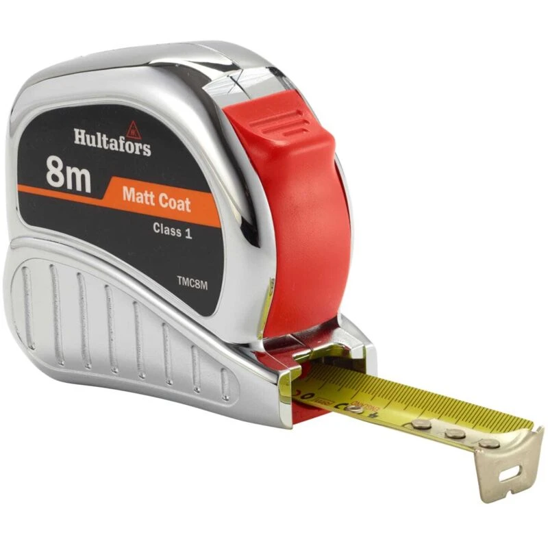 Image of HEINZ HESSE KG Heinz Hesse Kg - Hultafors TM8M Chrome Tri-Matic Pocket Tape Measure 8m Width 25mm HUL368203 480294