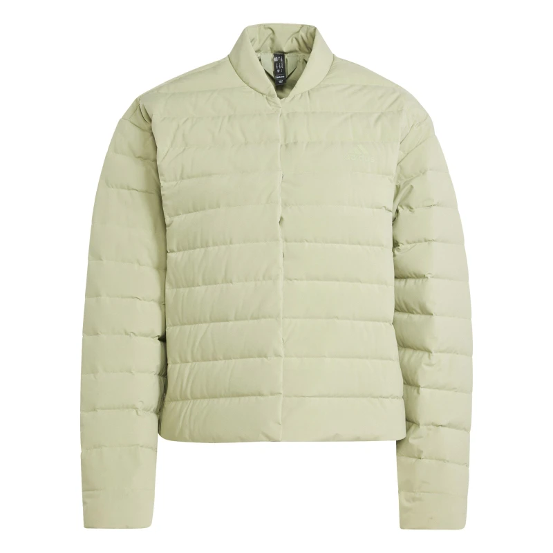Image of adidas Womens Helionic Down Jacket Tent Green female 10 (S)