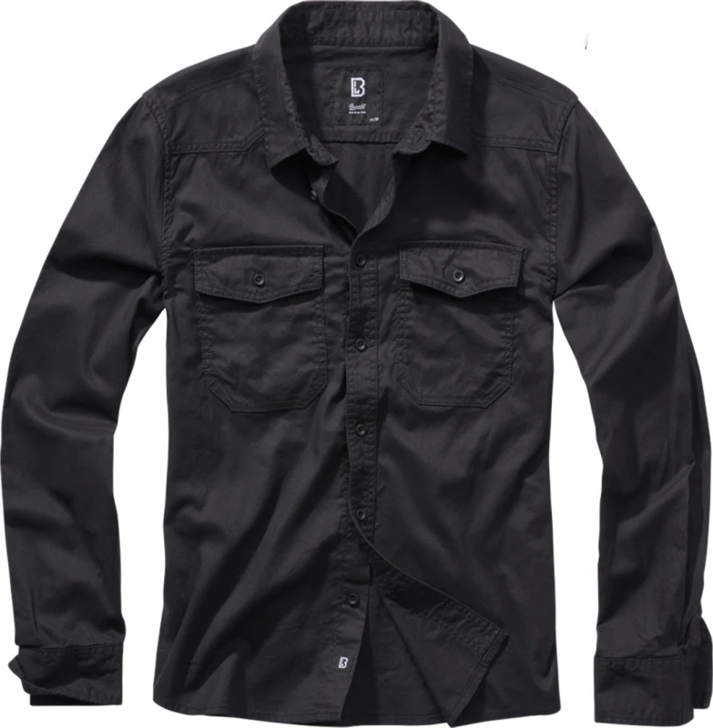 Image of Brandit Flannel Shirt Flanel Shirt Black XL Men