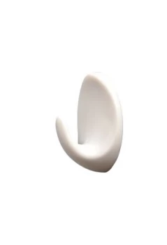 Image of Wickes Small Adhesive Hooks - White Pack of 4