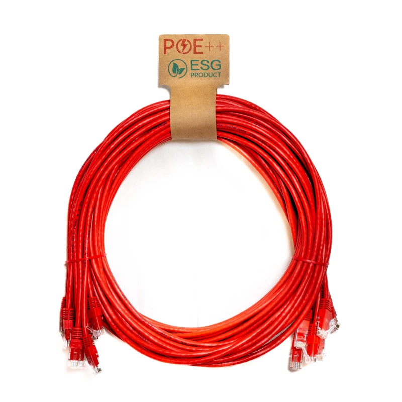 Image of Cablenet Cablenet 0.3m Cat6 RJ45 Red U/UTP PVC 24AWG Flush Moulded Booted Patch Lead (PK10) 60-2003P