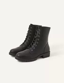 Image of Accessorize Womens Lace-Up Boots Black, Size: 36