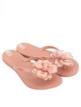 Zaxy Splash Flower Flip Flops - Rose, Rose, Size 5, Women