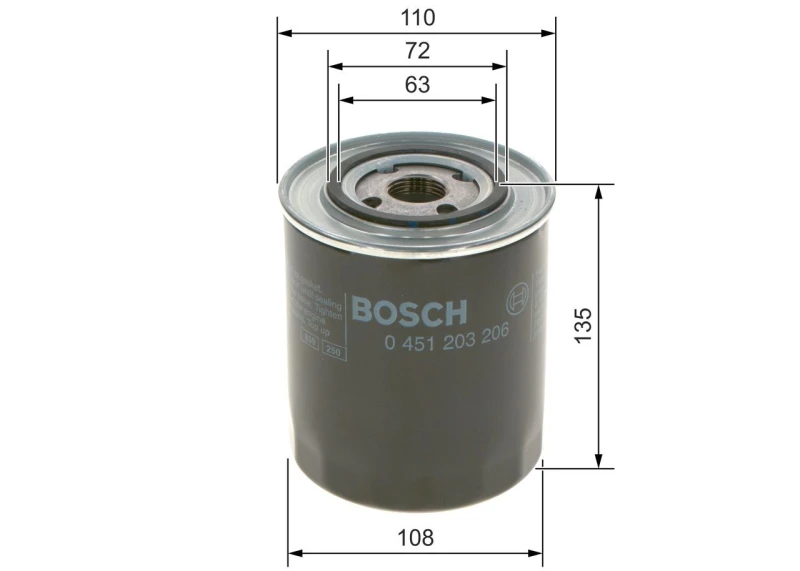 Image of Oil filter Bosch 0 451 203 206