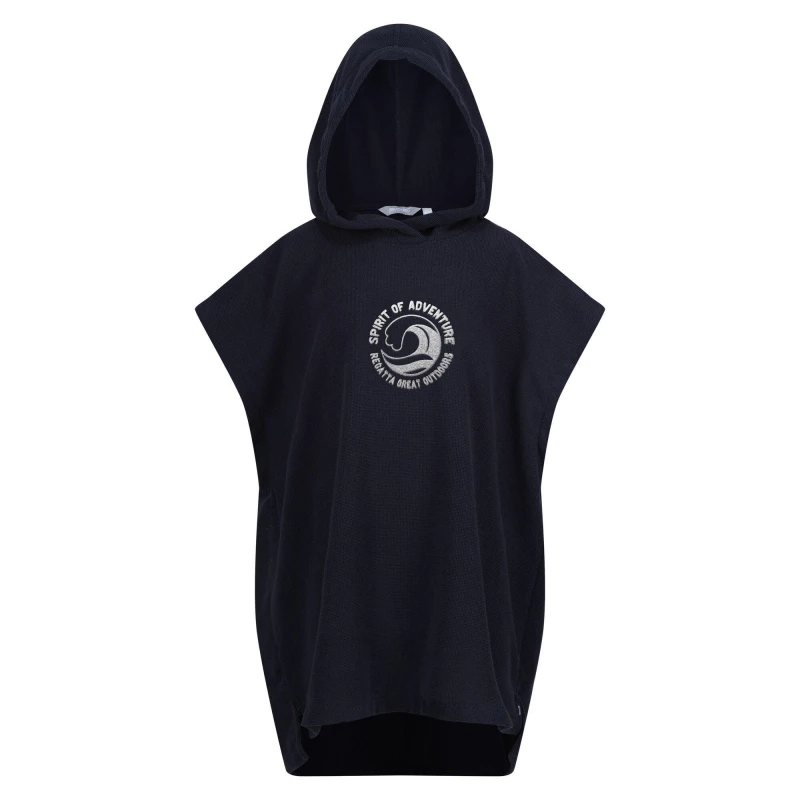 Image of Regatta Boys Hooded Towel Robe 3-5 Years NAVY RKM035B-540-3