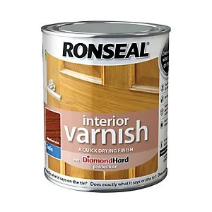 Ronseal Interior Varnish - Satin Medium Oak 750ml