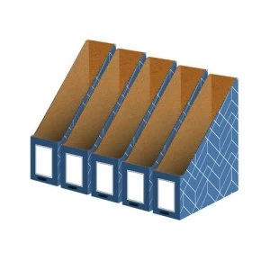 Image of Bankers Box Decor Magazine File Blue Pack of 5 4484001