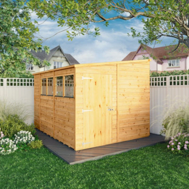 Image of Mercia 10 x 8 Woodsman Shiplap Pent Shed, Brown SI-100-001-0012