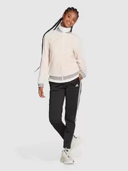 Image of adidas Sportswear Essentials Sports Tracksuit - Pink/Black Size M Women