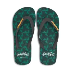 Image of BeachyFeet Mens Geometerico Flip Flops (11 UK-12 UK) (Green)