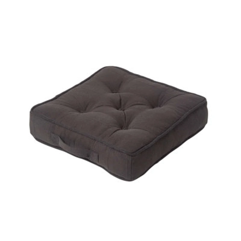 Image of Homescapes Rajput Ribbed Cotton Floor Cushion Black