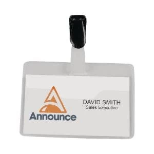 image of Announce Security Name Badge 60x90mm Pack of 25 PV00922