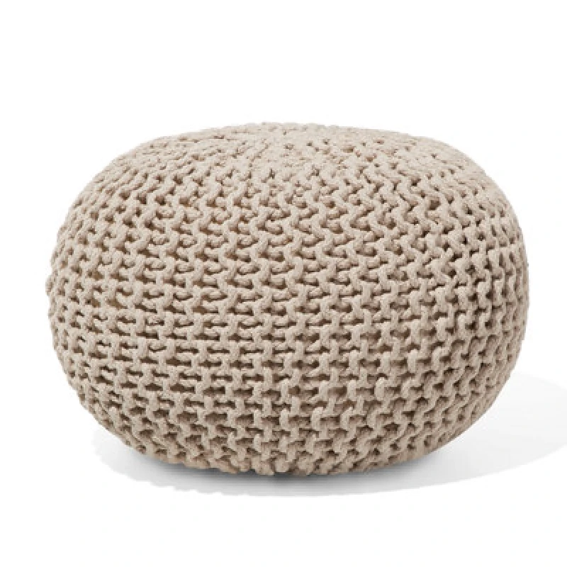 Image of BELIANI Pouffe CONRAD Cotton Light Beige 53016