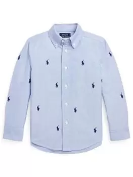 Image of Ralph Lauren Boys All Over Pony Shirt - Blue Size 12-14 Years=L