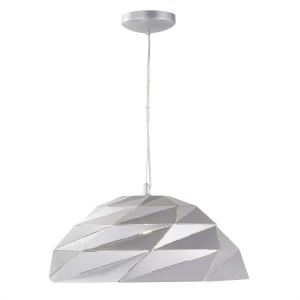Image of 1 Light Dome Pendant Silver, E27