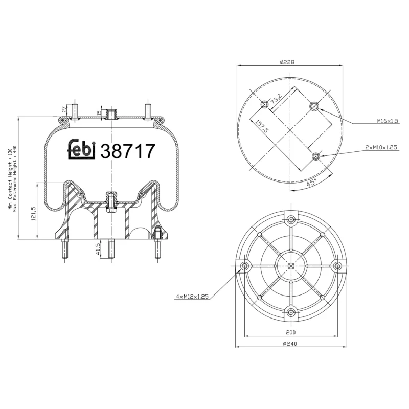 Image of FEBI BILSTEIN 38717 Boot, air suspension Rear Axle Right Boot,air suspension (324)