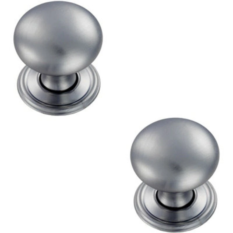 Image of Loops 2x Round Victorian Cupboard Door Knob 38mm Dia Satin Chrome Cabinet Handle Multi unisex