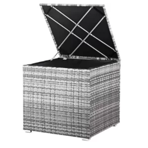 image of Polyrattan Support Box, Square, 75x75x70cm, Black, Brown, Cream, Grey Grey