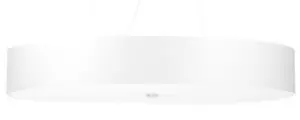 Image of Skala Cylindrical Pendant Light White 90cm E27