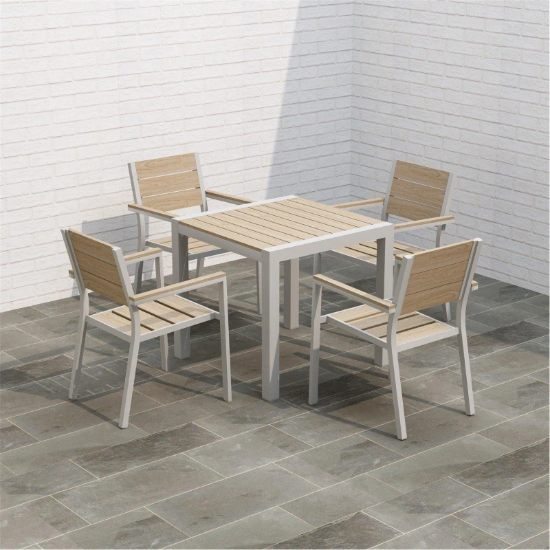 Image of Studio Santorini 5 Piece Dining Set - White White One Size